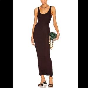 L’AGENCE Maxi Tank side slit ribbed knit casual dress